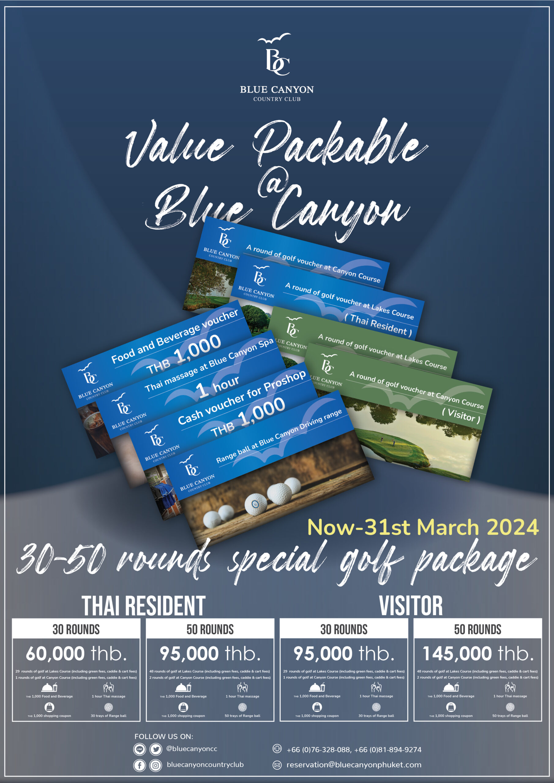 Value Package Vouchers at Blue Canyon Country Club!